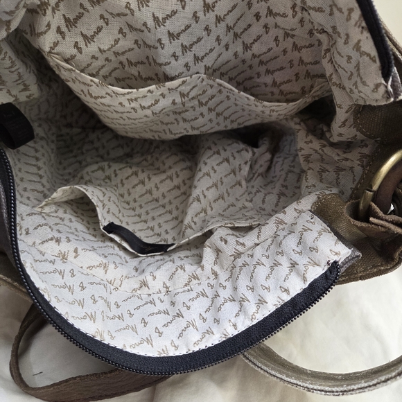 Mona B Canvas & Leather Shoulder Bag | Drawstring | NWOT - Picture 6 of 7